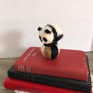 Vtg Real Fur Panda Figurine
